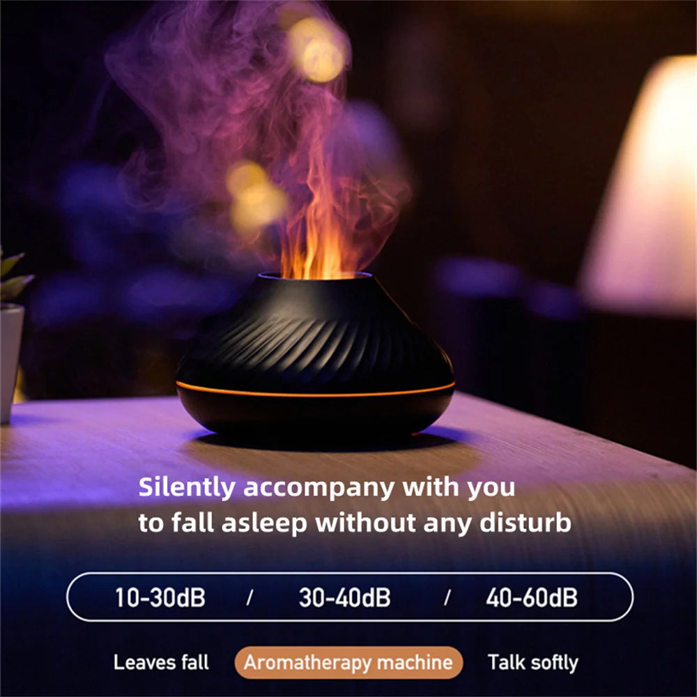 3D Colorful Flame Humidifier USB Car Aromatherapy Humidifiers Diffusers Portable Diffuser Essential Oils for Home Room Fragrance